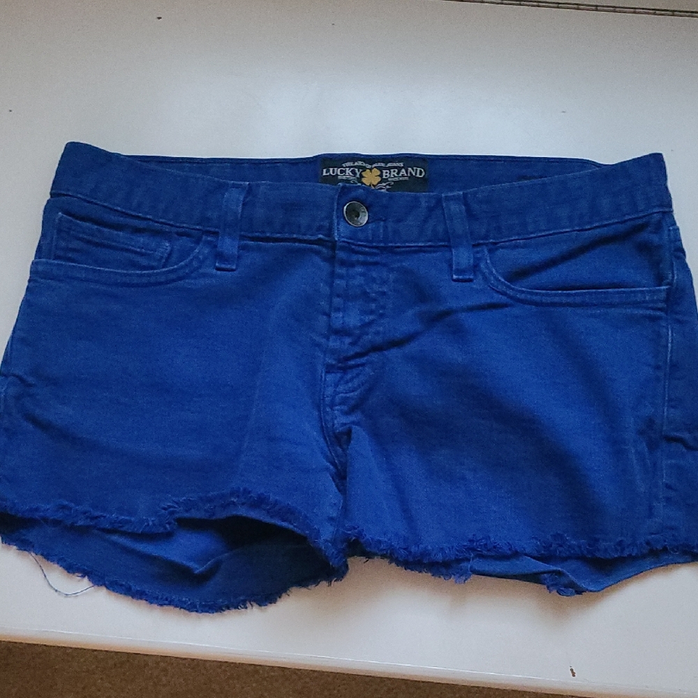 Lucky Brand Blue Jean Shorts with Frayed Hem